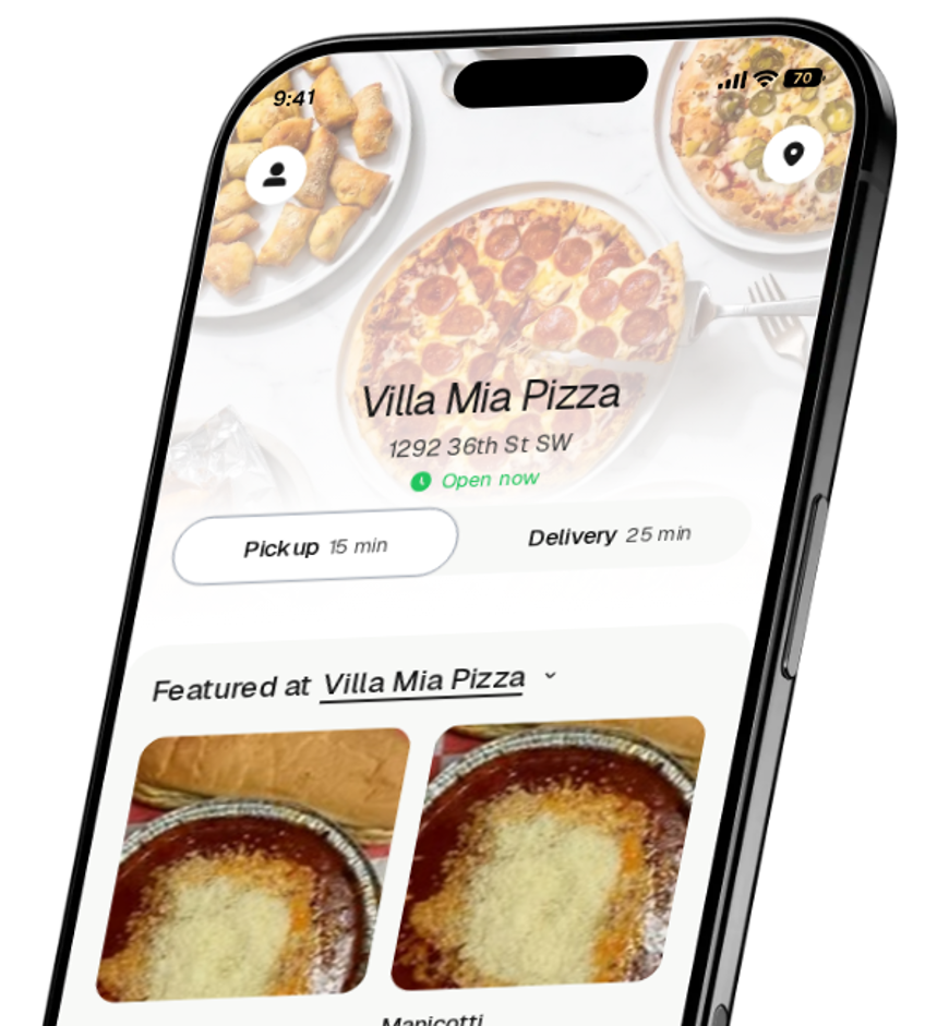 Villa Mia Pizza app preview